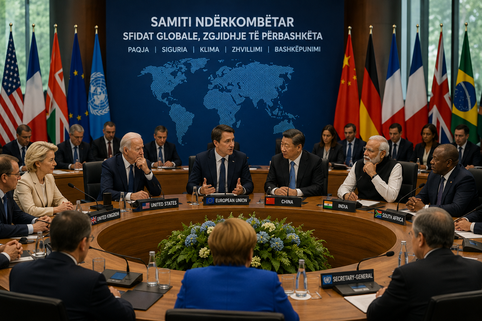 Liderët botërorë diskutojnë sfidat globale në samitin ndërkombëtar